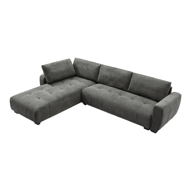 Sofa right corner Gianco pakoworld fabric in grey shade 298x208x85cm