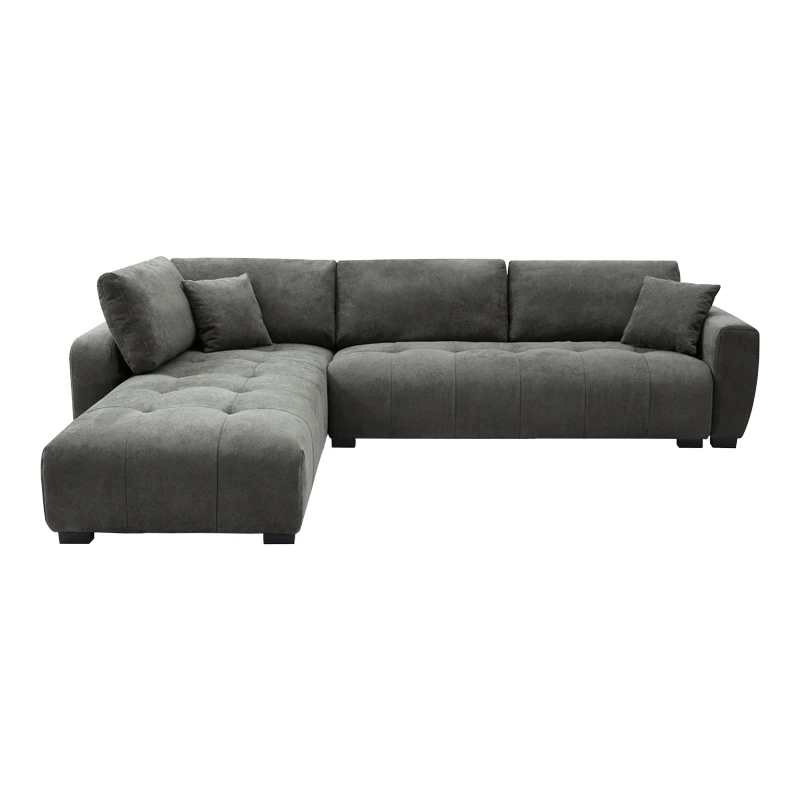 Sofa right corner Gianco pakoworld fabric in grey shade 298x208x85cm
