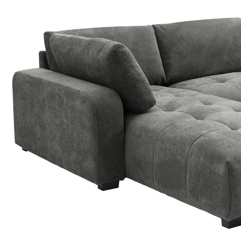 Sofa right corner Gianco pakoworld fabric in grey shade 298x208x85cm