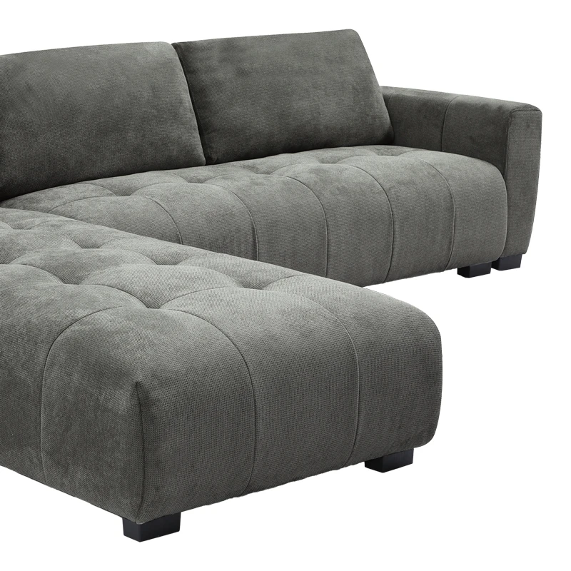Sofa right corner Gianco pakoworld fabric in grey shade 298x208x85cm