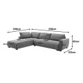 Sofa right corner Gianco pakoworld fabric in grey shade 298x208x85cm