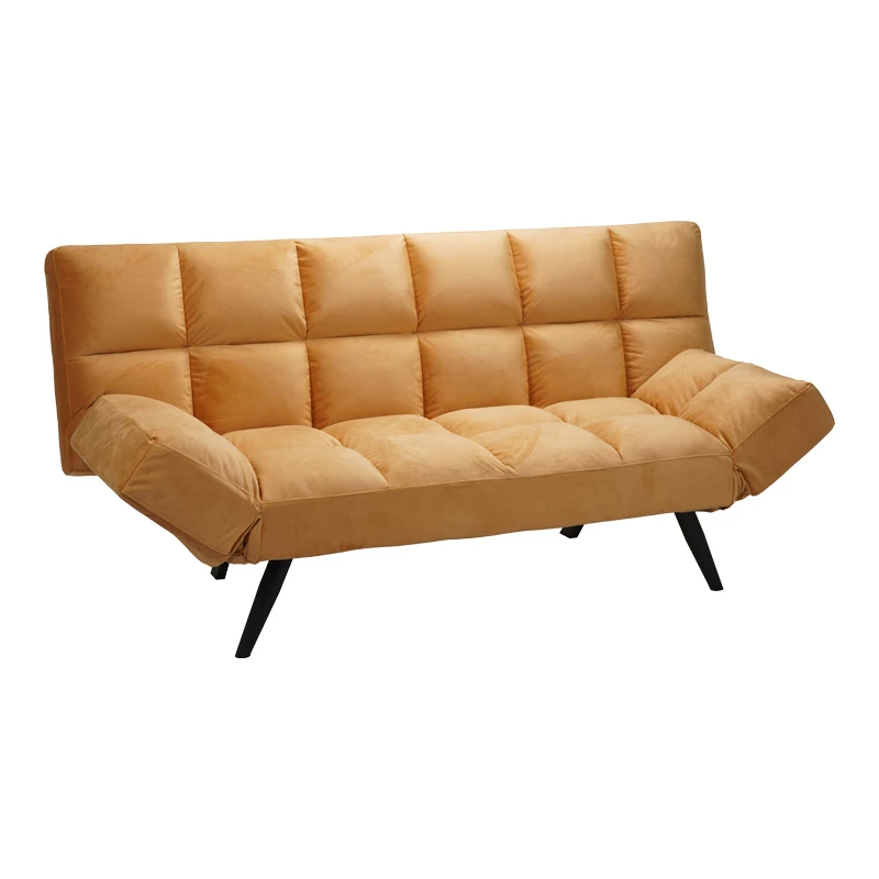 Sofa - bed 3-seater Freddo pakoworld in yellow velvet  181x81x86cm