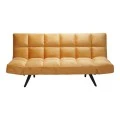 Sofa - bed 3-seater Freddo pakoworld in yellow velvet  181x81x86cm