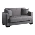 2-seater sofabed Modesto pakoworld with storage space grey fabric 153x84x86cm