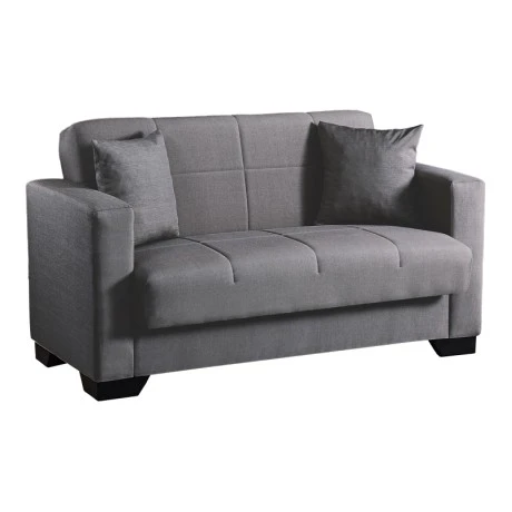 2-seater sofabed Modesto pakoworld with storage space grey fabric 153x84x86cm