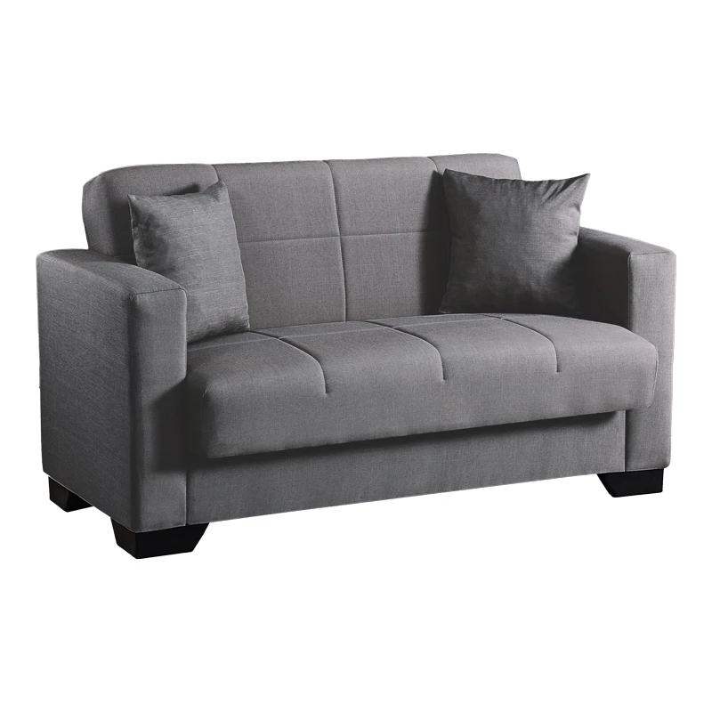 2-seater sofabed Modesto pakoworld with storage space grey fabric 153x84x86cm