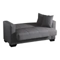 2-seater sofabed Modesto pakoworld with storage space grey fabric 153x84x86cm