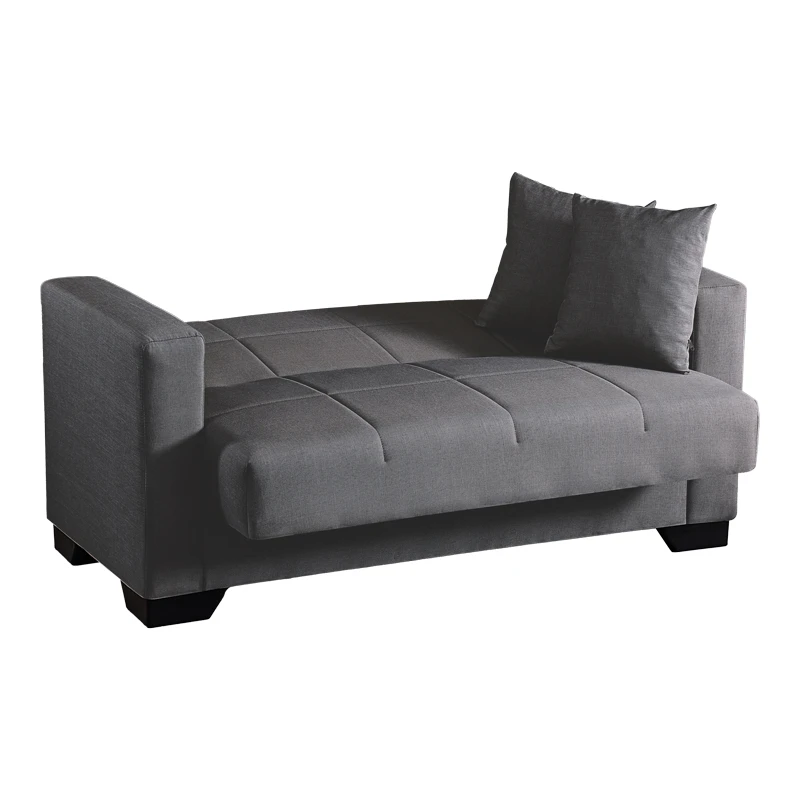 2-seater sofabed Modesto pakoworld with storage space grey fabric 153x84x86cm
