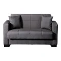 2-seater sofabed Modesto pakoworld with storage space grey fabric 153x84x86cm