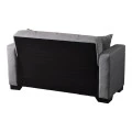 2-seater sofabed Modesto pakoworld with storage space grey fabric 153x84x86cm