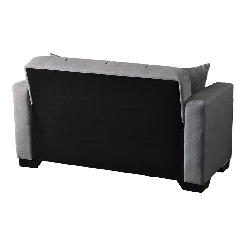 2-seater sofabed Modesto pakoworld with storage space grey fabric 153x84x86cm