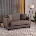 2-seater sofabed Modesto pakoworld with storage space brown fabric 153x84x86cm
