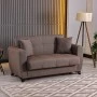 2-seater sofabed Modesto pakoworld with storage space brown fabric 153x84x86cm