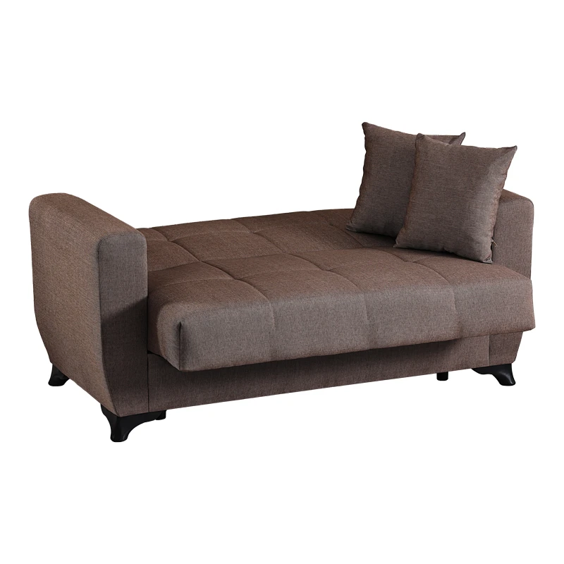 2-seater sofabed Modesto pakoworld with storage space brown fabric 153x84x86cm