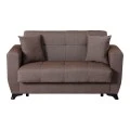 2-seater sofabed Modesto pakoworld with storage space brown fabric 153x84x86cm