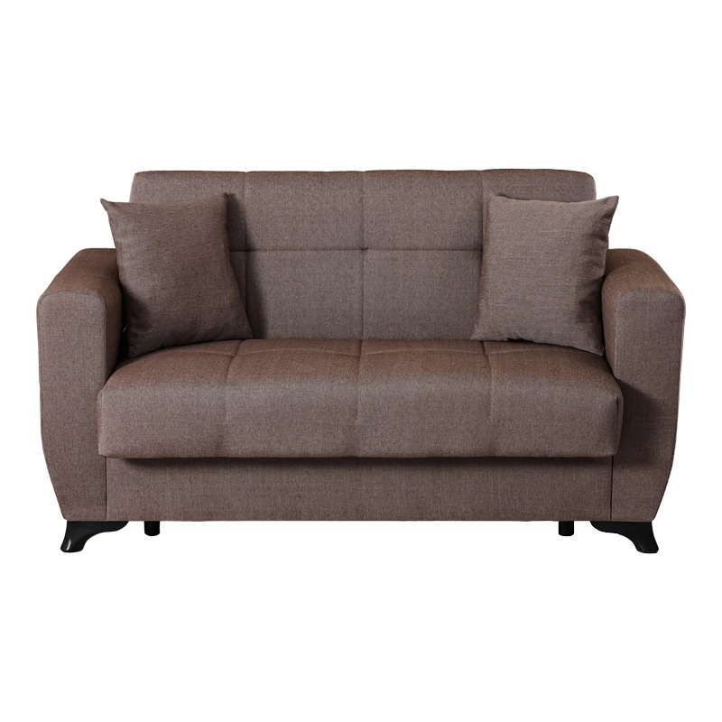 2-seater sofabed Modesto pakoworld with storage space brown fabric 153x84x86cm