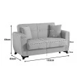 2-seater sofabed Modesto pakoworld with storage space brown fabric 153x84x86cm