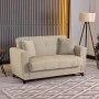 2-seater sofabed Modesto pakoworld with storage space cream fabric 153x84x86cm