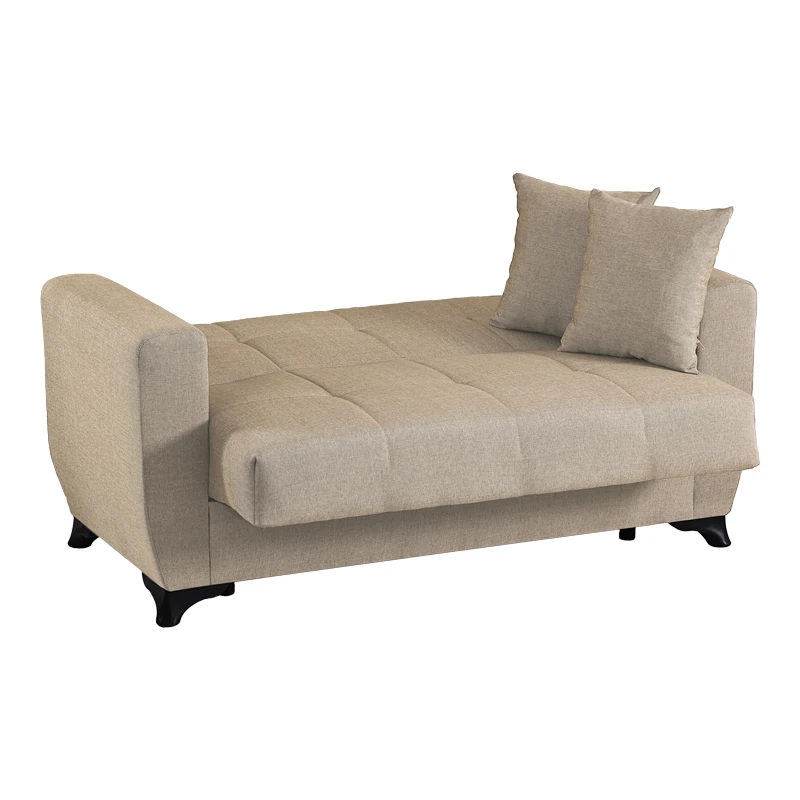 2-seater sofabed Modesto pakoworld with storage space cream fabric 153x84x86cm