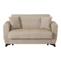 2-seater sofabed Modesto pakoworld with storage space cream fabric 153x84x86cm