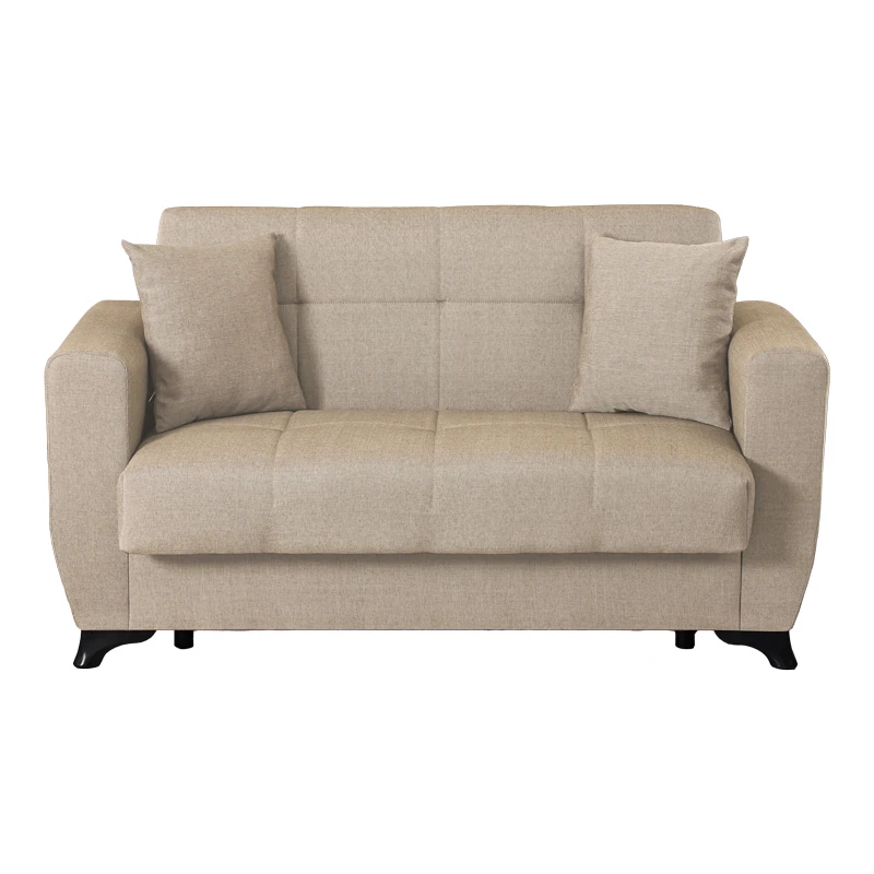 2-seater sofabed Modesto pakoworld with storage space cream fabric 153x84x86cm