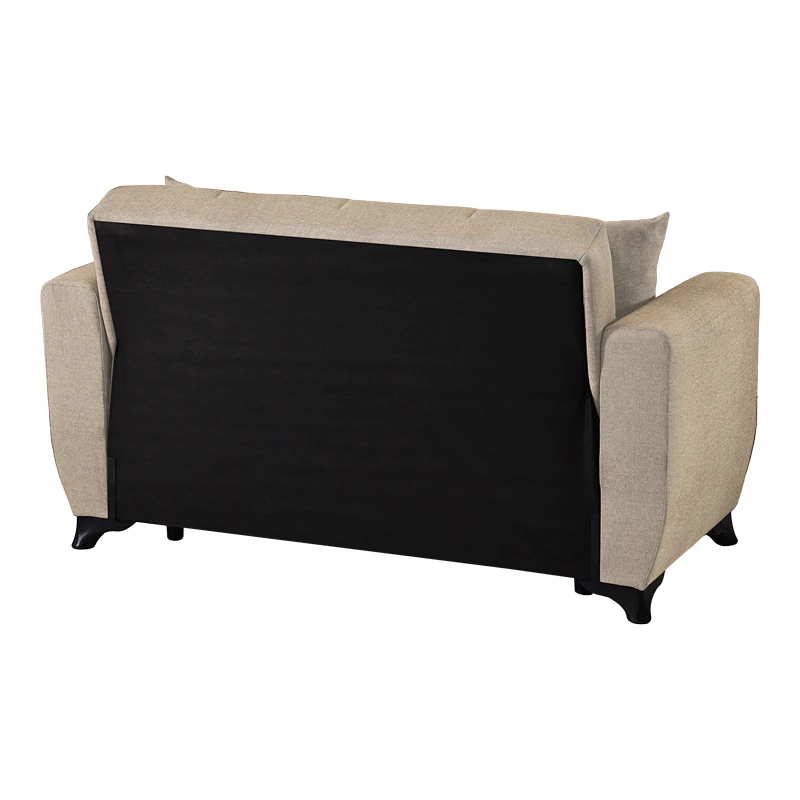 2-seater sofabed Modesto pakoworld with storage space cream fabric 153x84x86cm