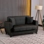 2-seater sofabed Modesto pakoworld with storage space black fabric 153x84x86cm