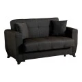 2-seater sofabed Modesto pakoworld with storage space black fabric 153x84x86cm