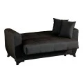 2-seater sofabed Modesto pakoworld with storage space black fabric 153x84x86cm
