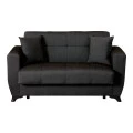 2-seater sofabed Modesto pakoworld with storage space black fabric 153x84x86cm