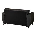 2-seater sofabed Modesto pakoworld with storage space black fabric 153x84x86cm