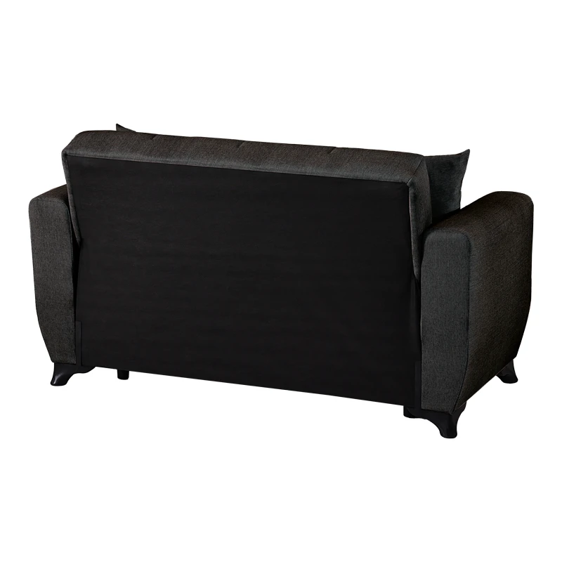 2-seater sofabed Modesto pakoworld with storage space black fabric 153x84x86cm
