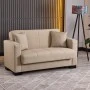 2-seater sofabed Vox pakoworld with storage space beige fabric 150x84x83cm