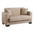 2-seater sofabed Vox pakoworld with storage space beige fabric 150x84x83cm