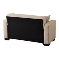 2-seater sofabed Vox pakoworld with storage space beige fabric 150x84x83cm