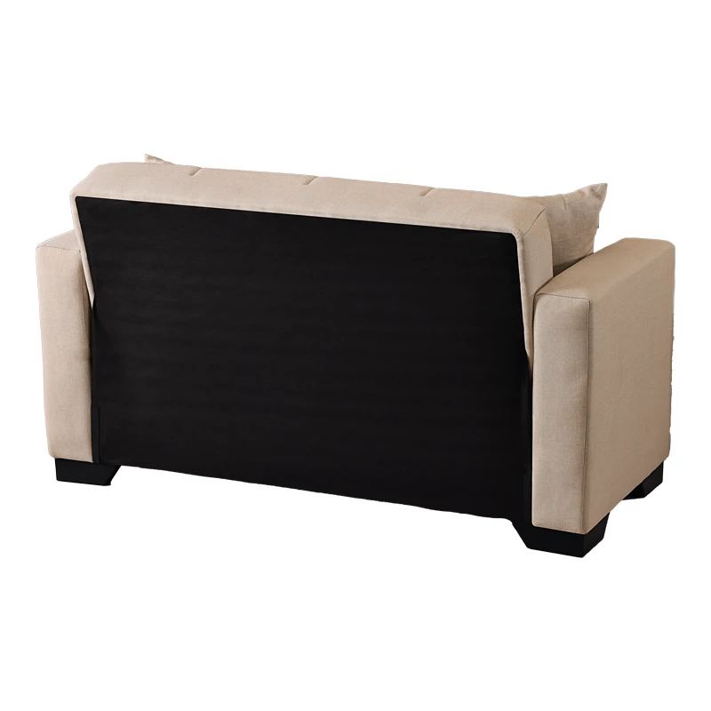 2-seater sofabed Vox pakoworld with storage space beige fabric 150x84x83cm