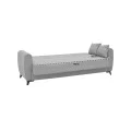 Lincoln three-seater sofa-bed with storage space pakoworld light gray fabric 225x75x85cm