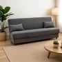 Romina three-seater sofa-bed with storage space pakoworld anthracite fabric 190x75x85cm