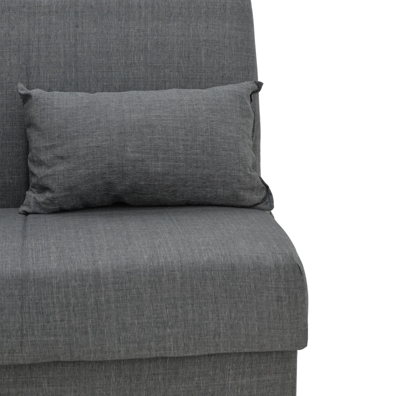Romina three-seater sofa-bed with storage space pakoworld anthracite fabric 190x75x85cm
