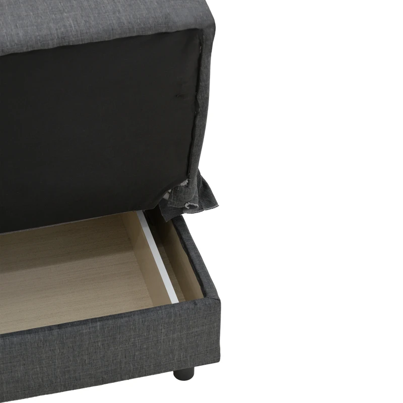 Romina three-seater sofa-bed with storage space pakoworld anthracite fabric 190x75x85cm