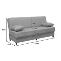 Romina three-seater sofa-bed with storage space pakoworld anthracite fabric 190x75x85cm