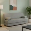 Romina three-seater sofa-bed with storage space pakoworld light gray fabric 190x75x85cm