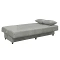 Romina three-seater sofa-bed with storage space pakoworld light gray fabric 190x75x85cm