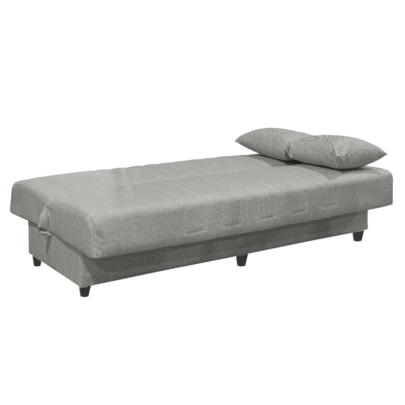 Romina three-seater sofa-bed with storage space pakoworld light gray fabric 190x75x85cm