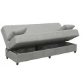 Romina three-seater sofa-bed with storage space pakoworld light gray fabric 190x75x85cm