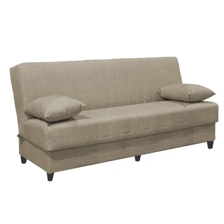 Romina three-seater sofa-bed with storage space pakoworld cream fabric 190x75x85cm