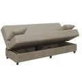 Romina three-seater sofa-bed with storage space pakoworld cream fabric 190x75x85cm