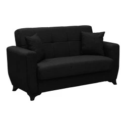 Sofa Bed Modesto pakoworld two seater with storage space anthracite fabric 155x84x83cm