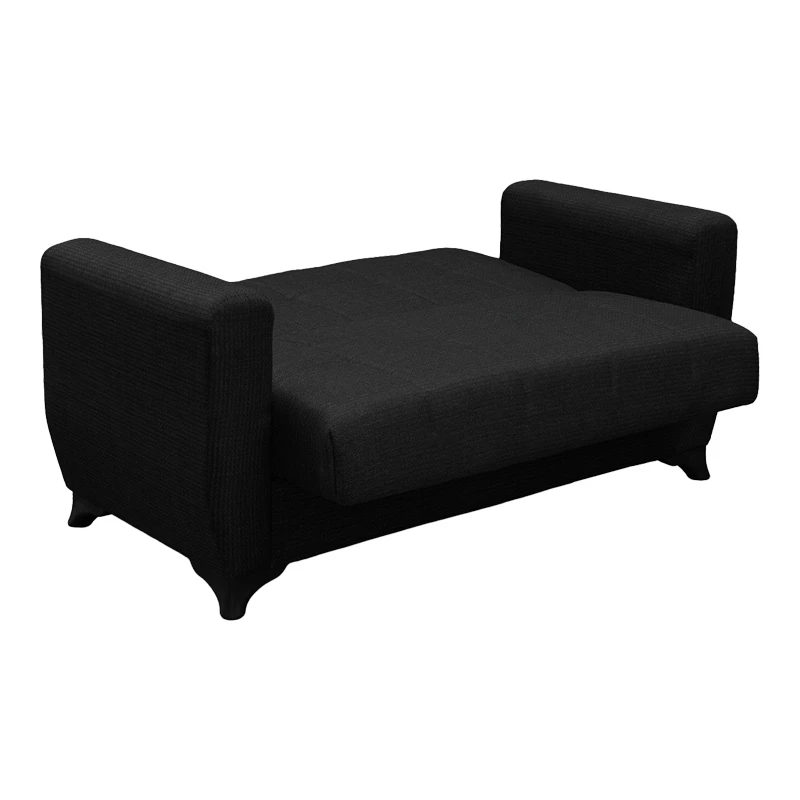 Sofa Bed Modesto pakoworld two seater with storage space anthracite fabric 155x84x83cm