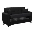 Sofa Bed Modesto pakoworld two seater with storage space anthracite fabric 155x84x83cm